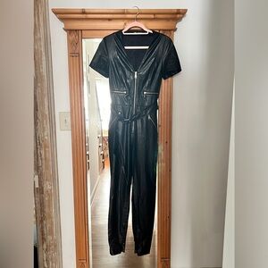 Zara faux leather jumpsuit